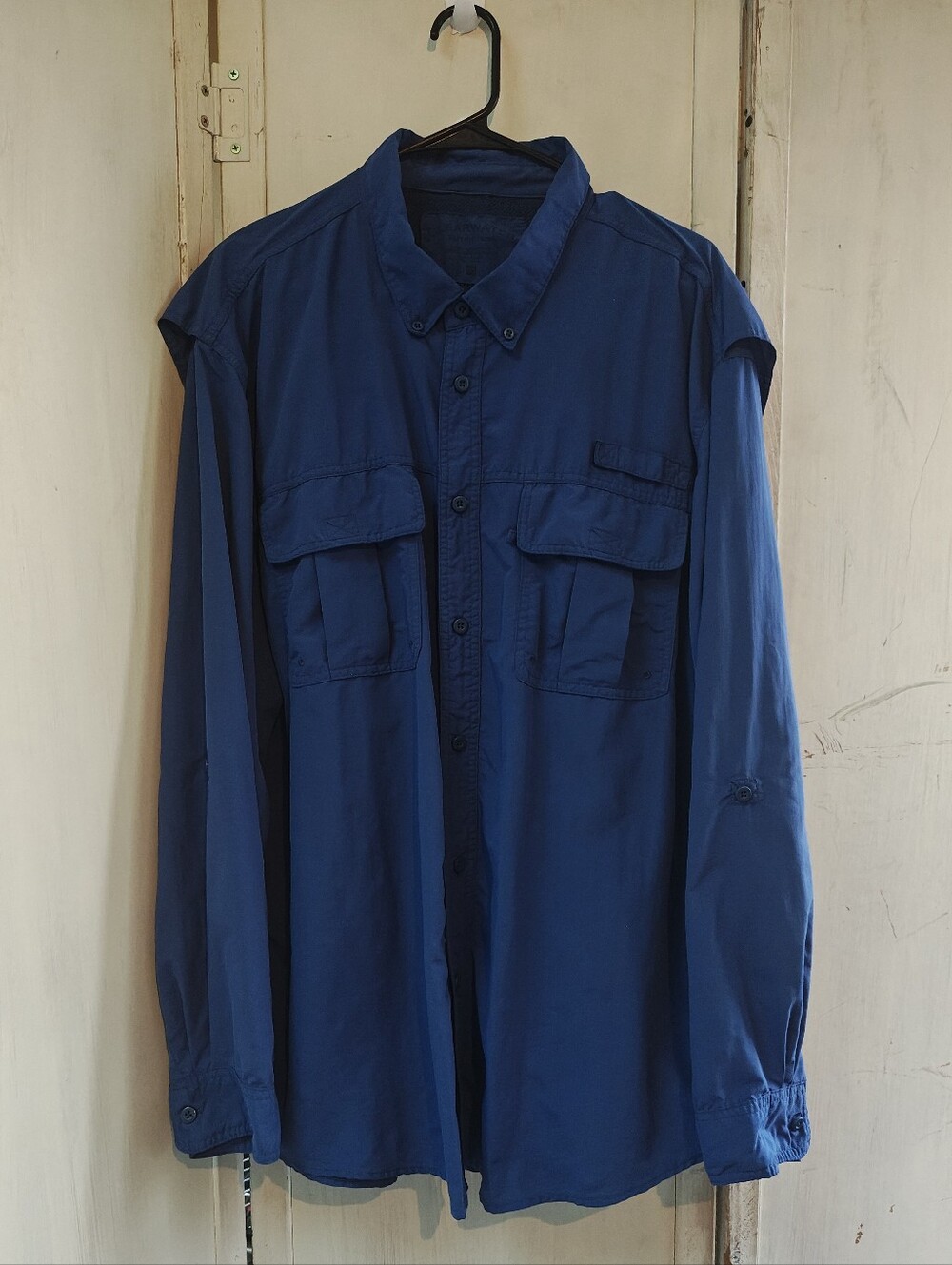 Clearwater Outfitters Lightweight Men's Button-Front Shirt Jacket in Navy Blue